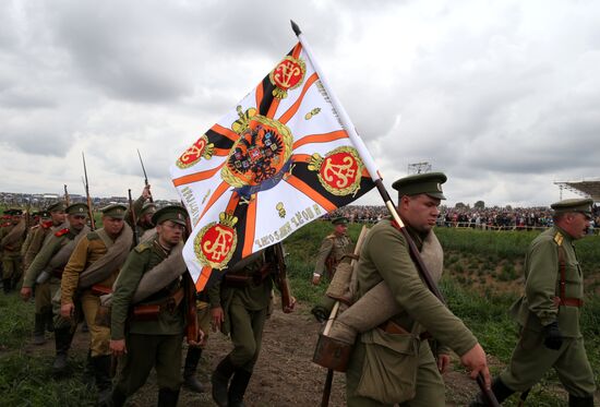 Historical reenactment of Battle of Gumbinnen