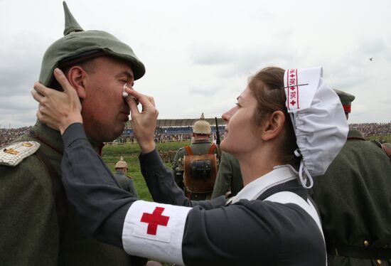 Historical reenactment of Battle of Gumbinnen