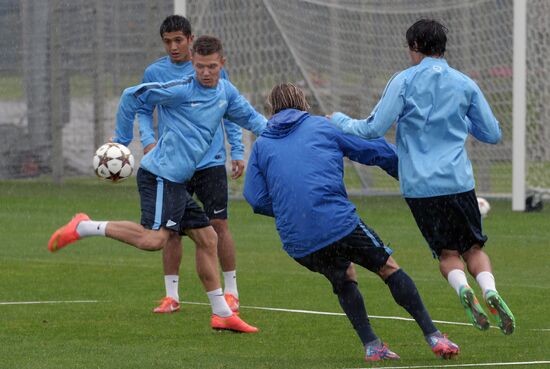 FC Zenit's training session before Champions League match against Belgium's Standard