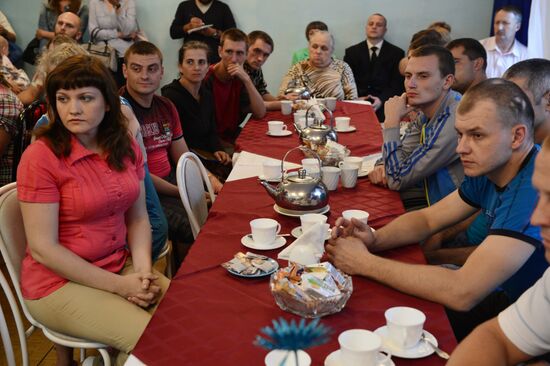 Ukrainian refugees in center of temporary accommodation in Novosibirsk