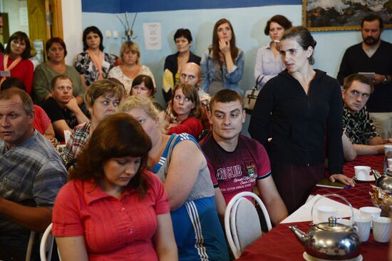Ukrainian refugees in center of temporary accommodation in Novosibirsk