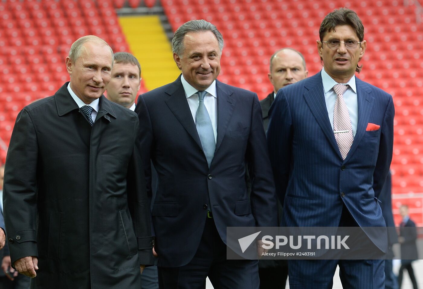 Vladimir Putin visits Otkritie Arena Stadium in Tushino