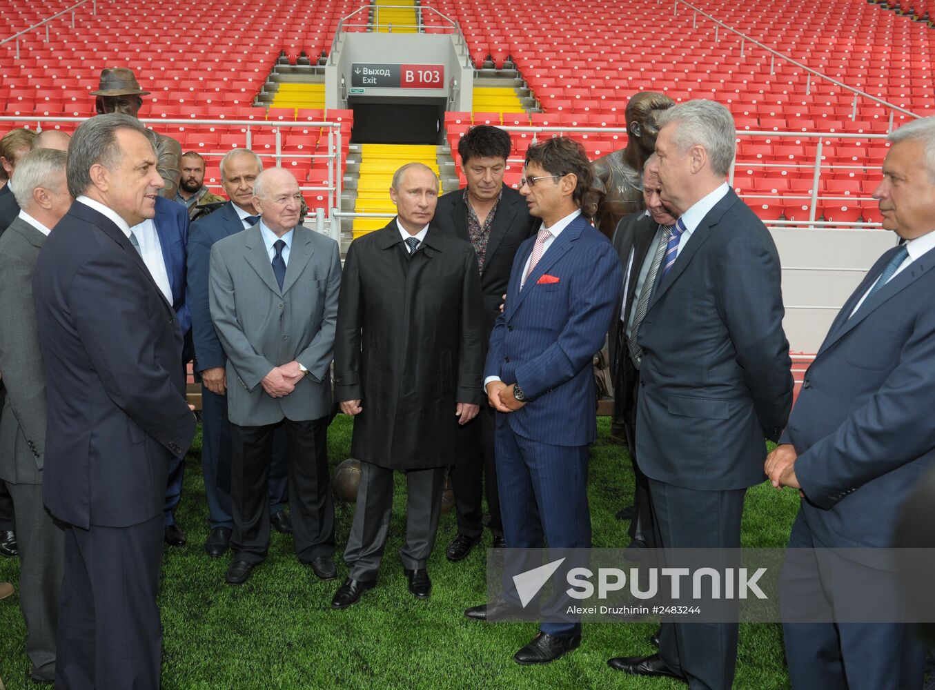 Vladimir Putin visits Otkritie Arena Stadium in Tushino