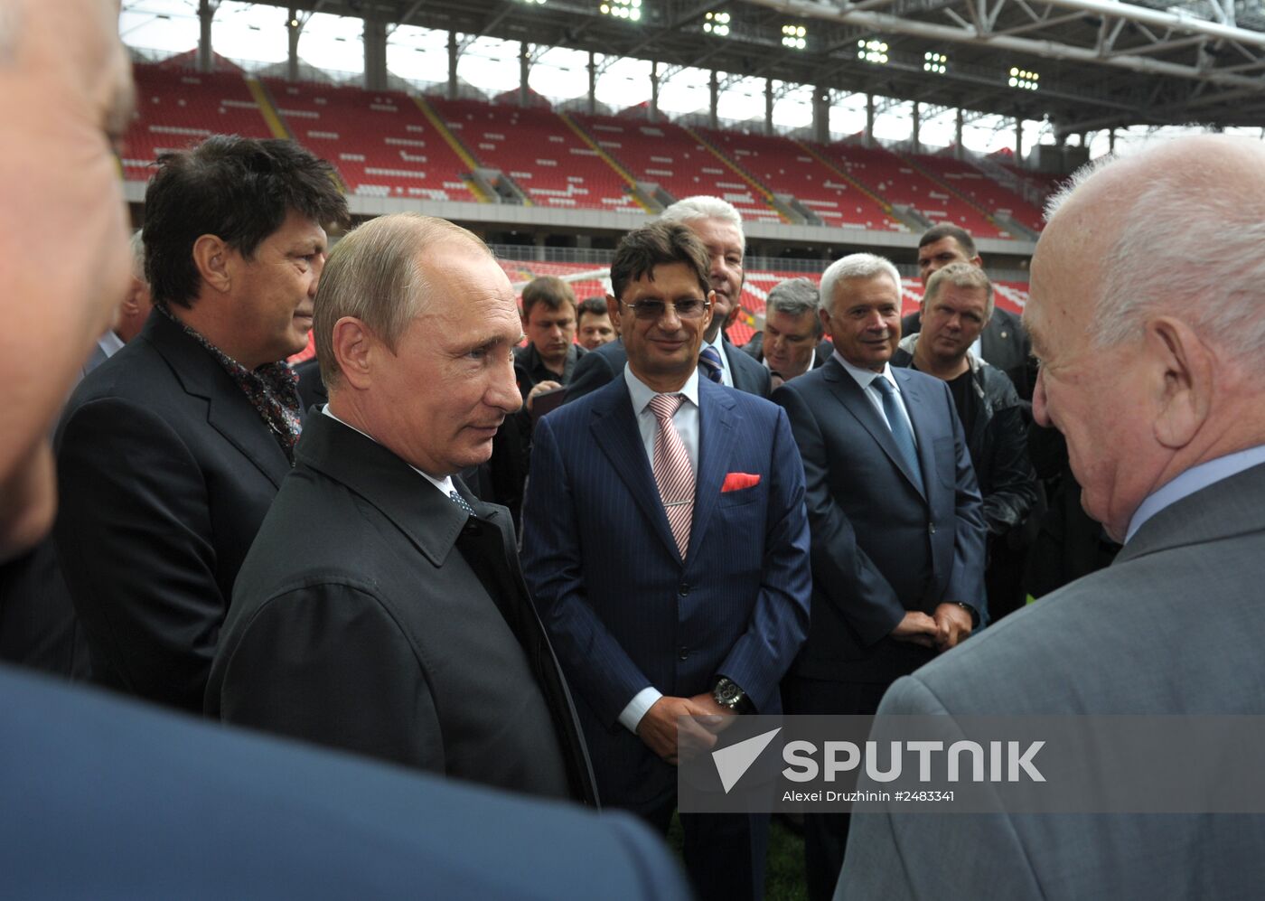 Vladimir Putin visits Otkrytiye Arena stadium in Tushino