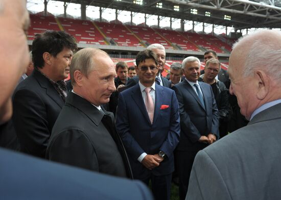 Vladimir Putin visits Otkrytiye Arena stadium in Tushino