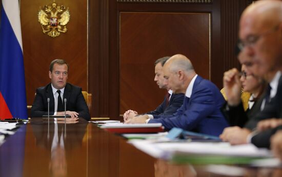 Dmitry Medvedev chairs government meeting in Gorki