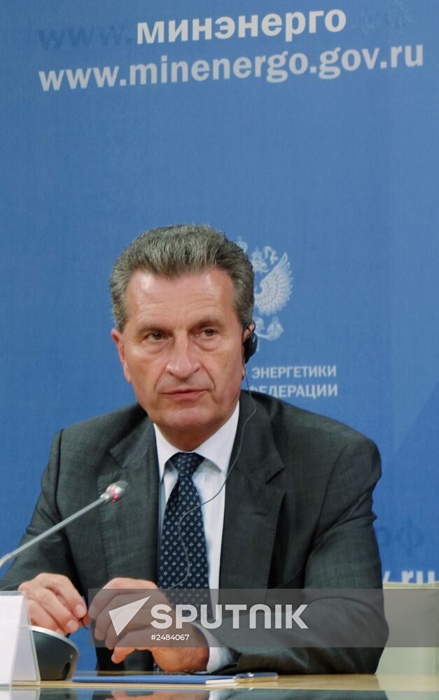 Russian Energy Minister Alexander Novak meets with European Commission Vice-President Gunther Oettinger