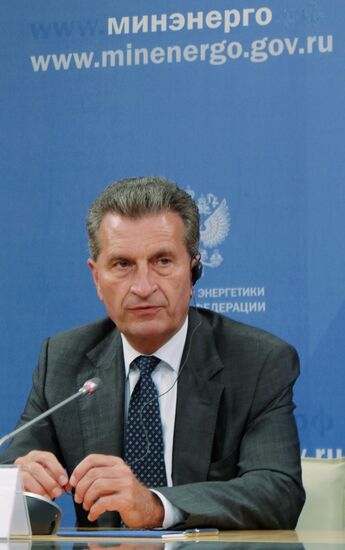 Russian Energy Minister Alexander Novak meets with European Commission Vice-President Gunther Oettinger