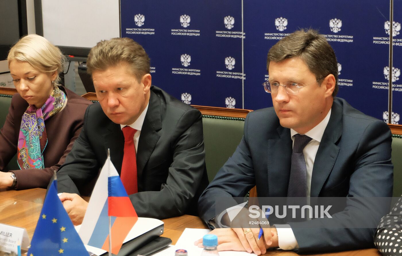 Russian Energy Minister Alexander Novak meets with European Commission Vice-President Gunther Oettinger