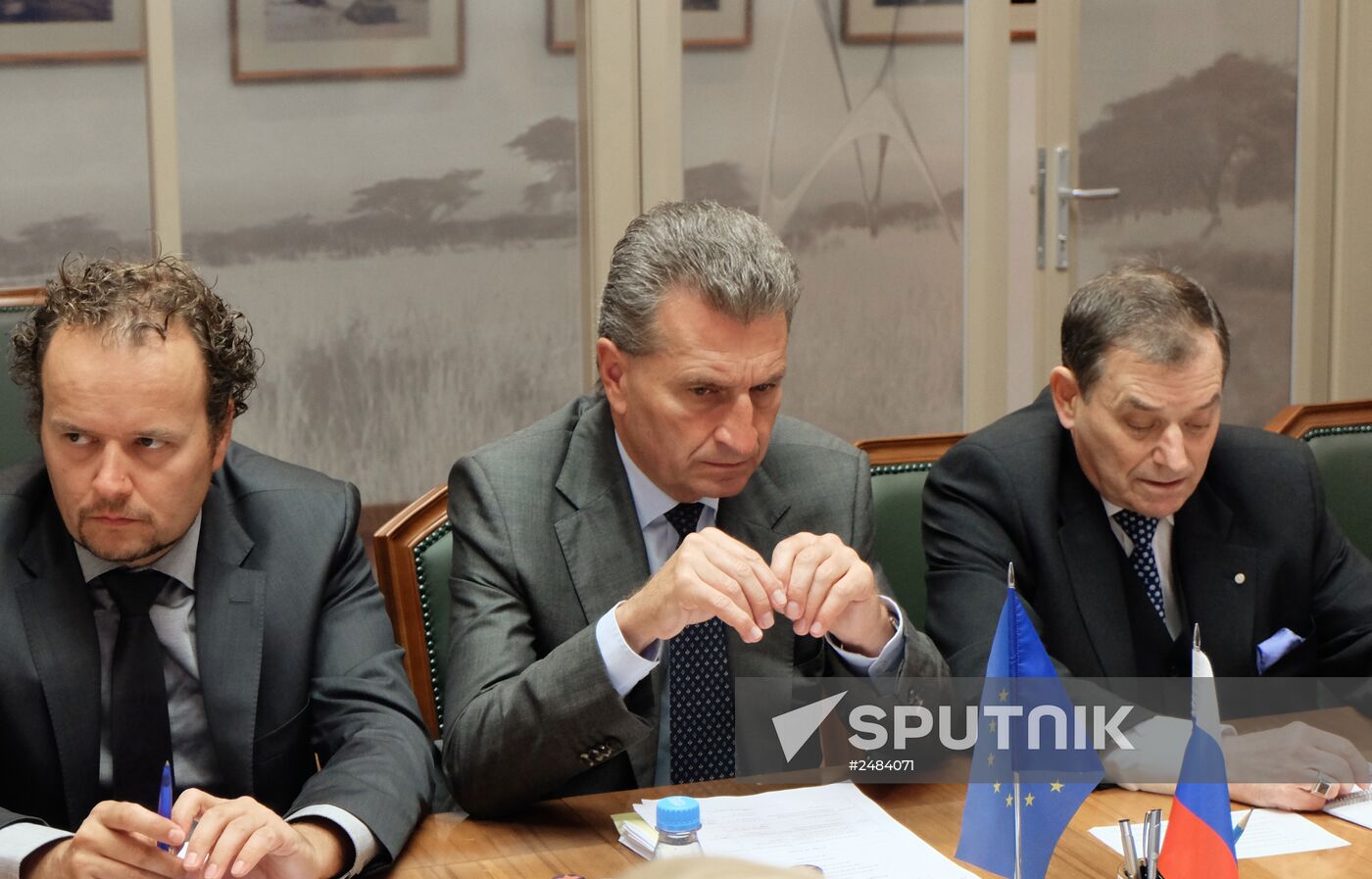 Russian Energy Minister Alexander Novak meets with European Commission Vice-President Gunther Oettinger