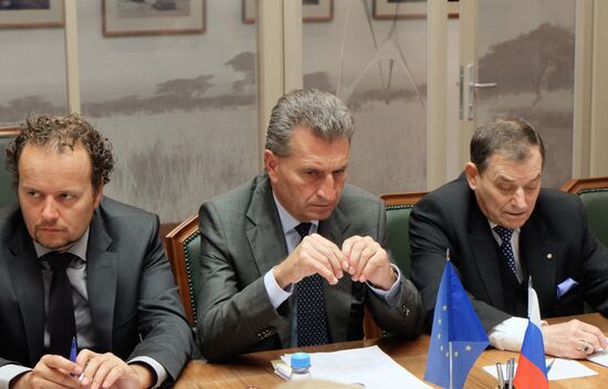 Russian Energy Minister Alexander Novak meets with European Commission Vice-President Gunther Oettinger