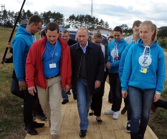Vladimir Putin attends Seliger 2014 National Youth Forum