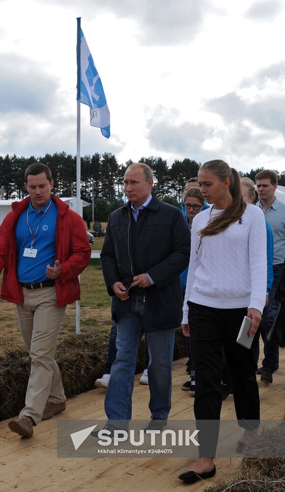 Vladimir Putin attends Seliger 2014 National Youth Forum