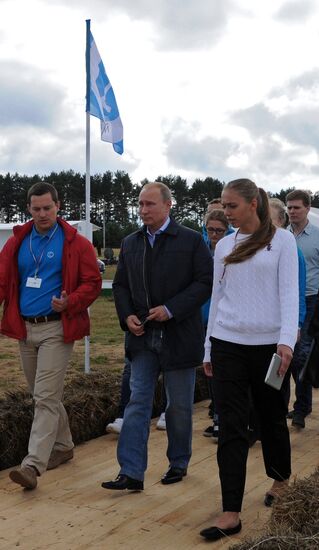 Vladimir Putin attends Seliger 2014 National Youth Forum