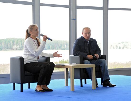 Vladimir Putin attends Seliger 2014 National Youth Forum