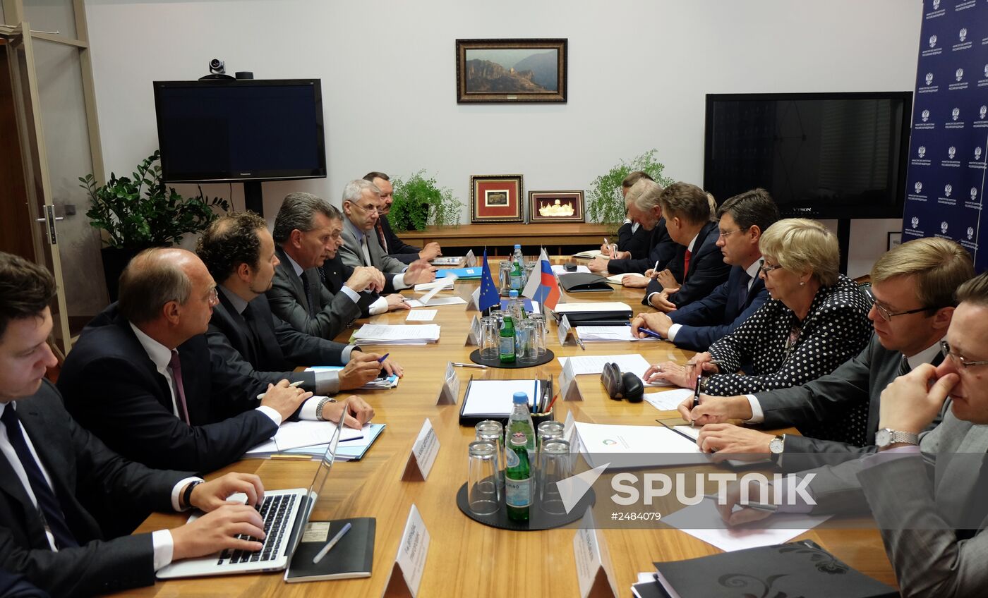 Russian Energy Minister Alexander Novak meets with European Commission Vice-President Gunther Oettinger