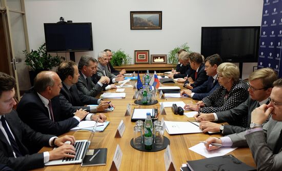 Russian Energy Minister Alexander Novak meets with European Commission Vice-President Gunther Oettinger