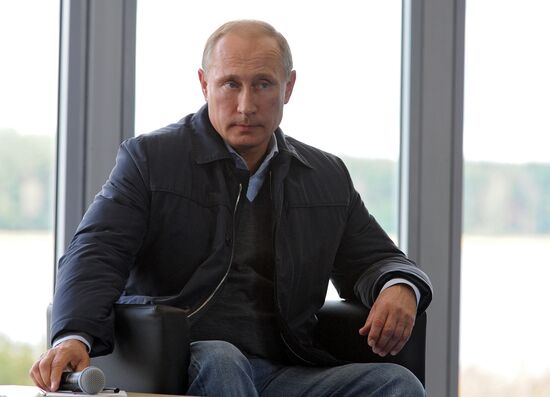 Vladimir Putin attends Seliger 2014 National Youth Forum