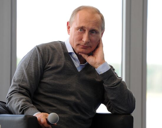 Vladimir Putin attends Seliger 2014 National Youth Forum