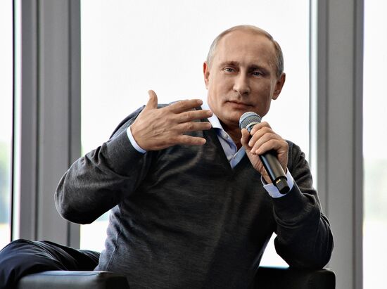 Vladimir Putin attends Seliger 2014 National Youth Forum