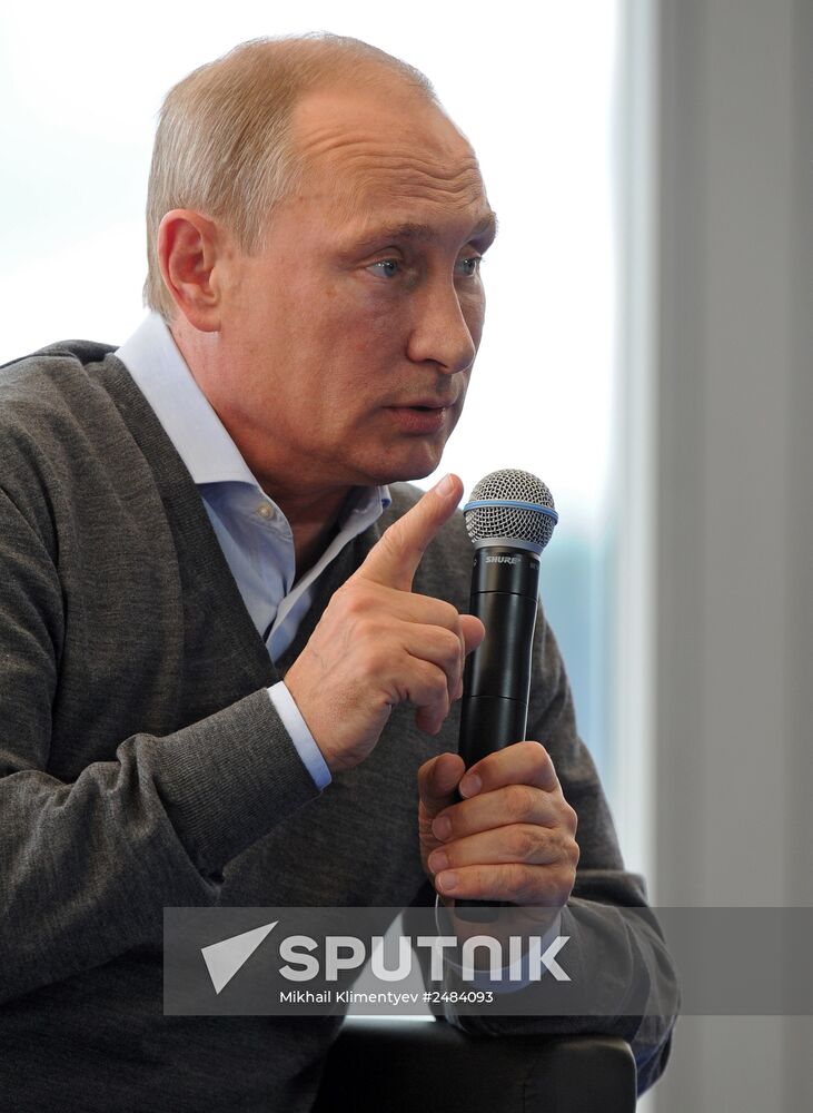 Vladimir Putin attends Seliger 2014 National Youth Forum