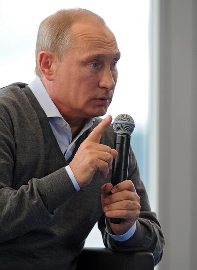 Vladimir Putin attends Seliger 2014 National Youth Forum