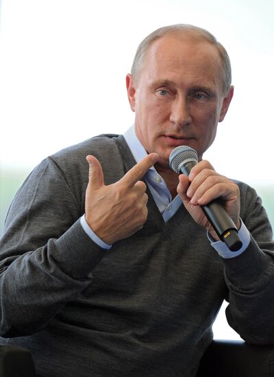 Vladimir Putin attends Seliger 2014 National Youth Forum