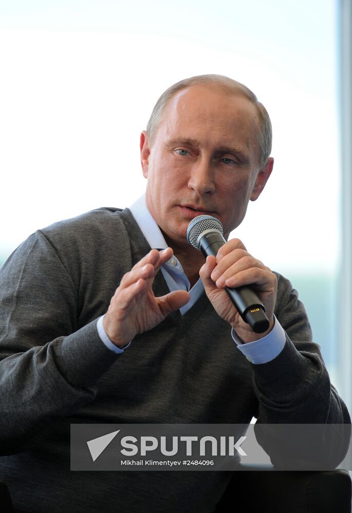 Vladimir Putin attends Seliger 2014 National Youth Forum