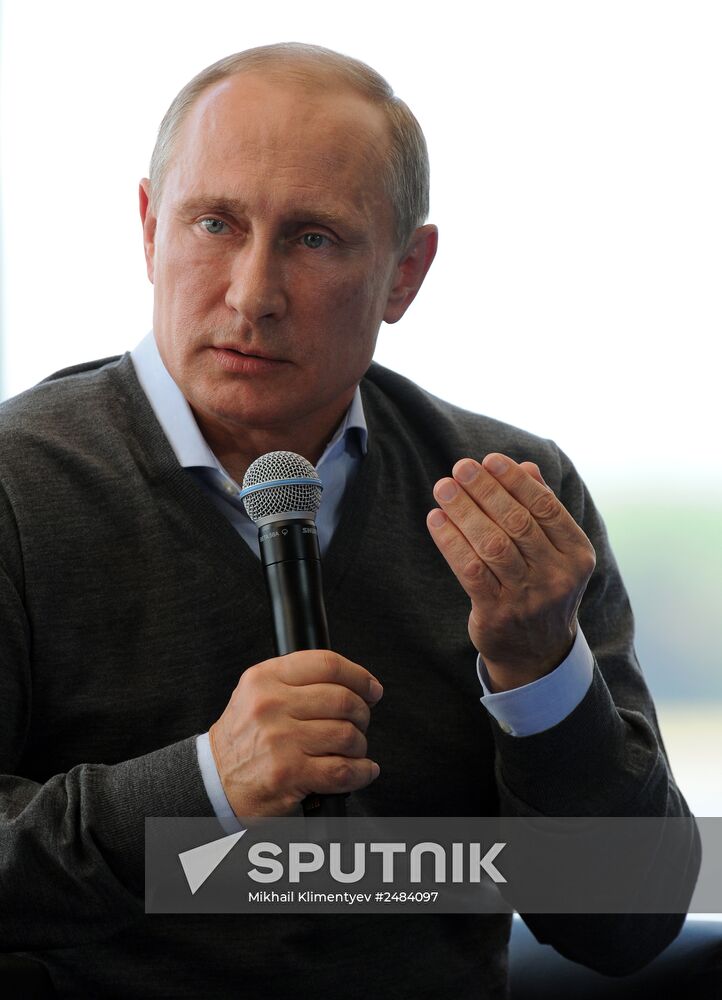 Vladimir Putin attends Seliger 2014 National Youth Forum