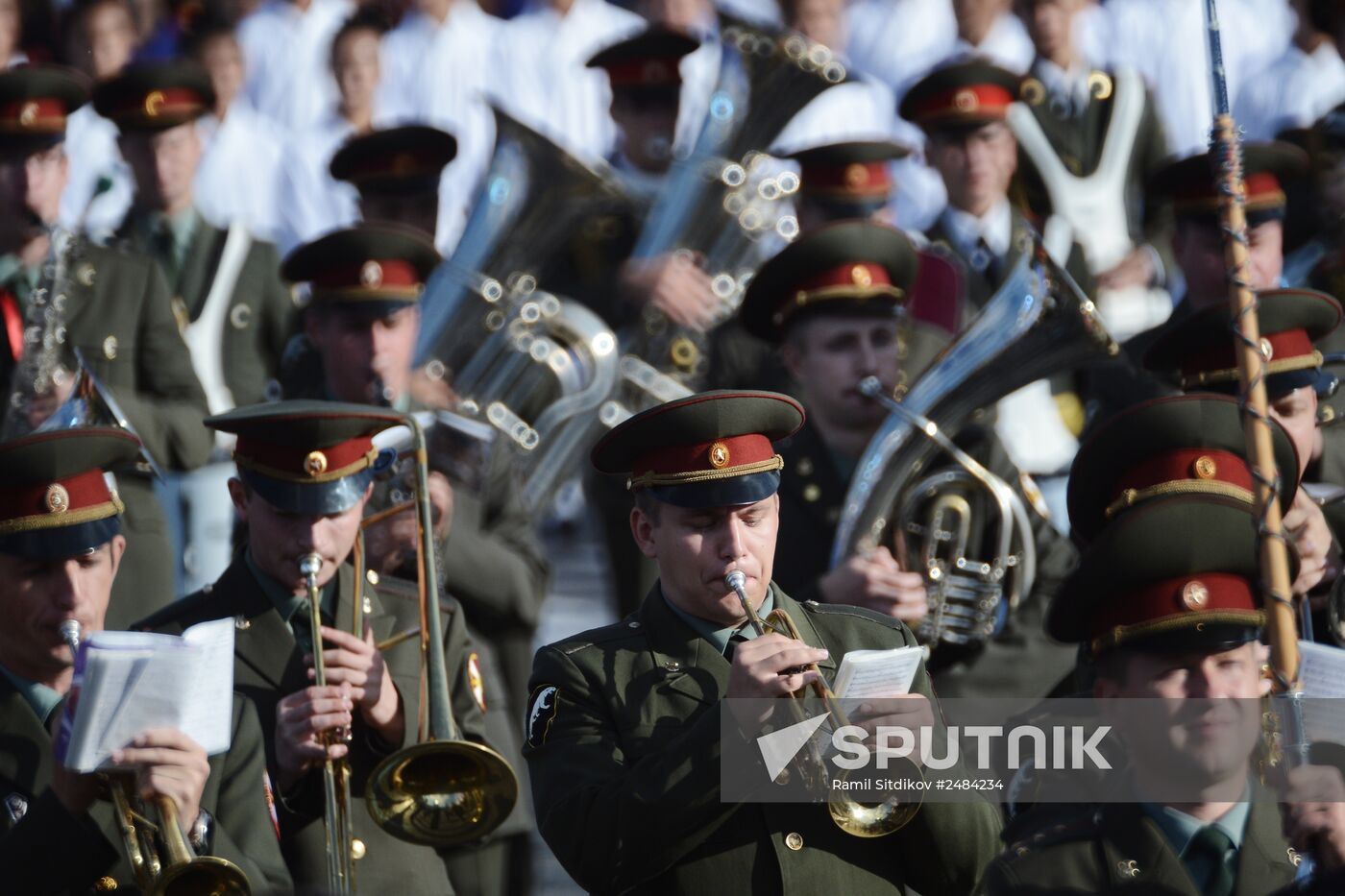 Spasskaya Tower International Military Orchestra opening rehearsal