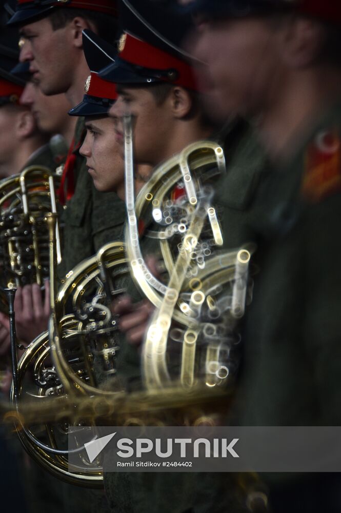 Spasskaya Tower International Military Orchestra opening rehearsal