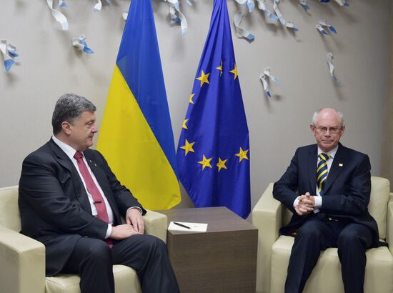 President of Ukraine Petro Poroshenko visits Brussels