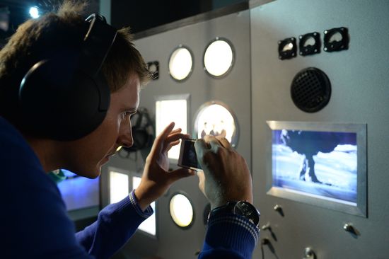 Multimedia installation imitating firing console of RDS-1 atomic bomb