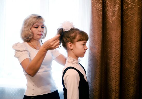 Ukrainian refugee Yelizaveta Koshuba on September 1