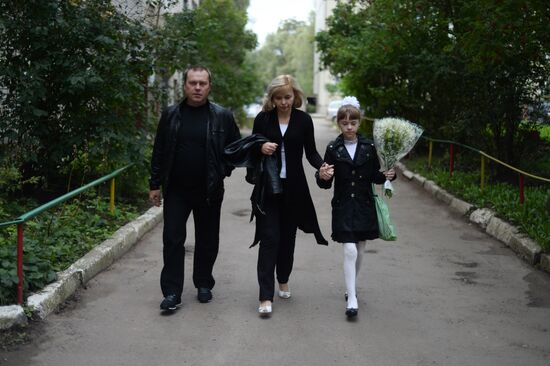 Ukrainian refugee Yelizaveta Koshuba on September 1