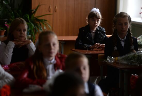 Ukrainian refugee Yelizaveta Koshuba on September 1