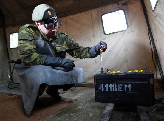 Exercise involving units of the Eastern Military District's logistics-support system