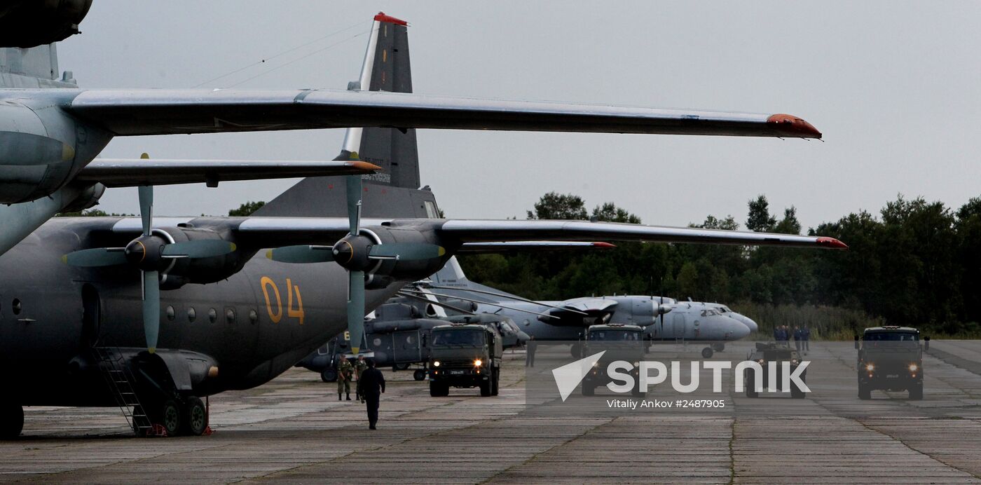 Exercise involving units of the Eastern Military District's logistics-support system