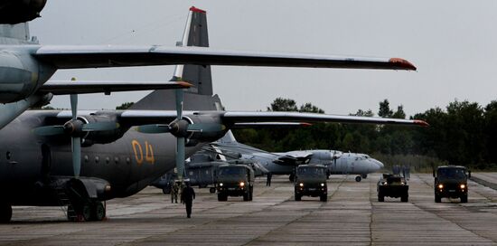 Exercise involving units of the Eastern Military District's logistics-support system