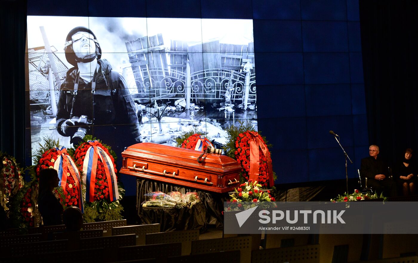 Mourning ceremony for Andrei Stenin at Rossiya Segodnya