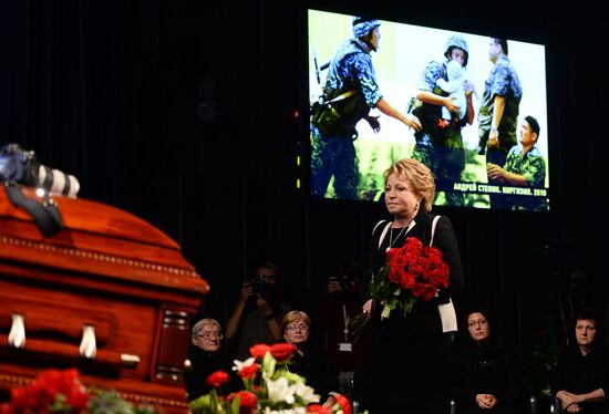 Mourning ceremony for Andrei Stenin at Rossiya Segodnya