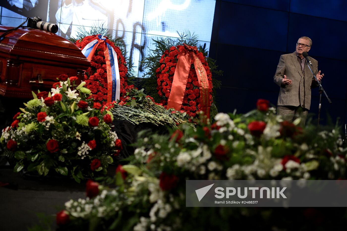 Mourning ceremony for Andrei Stenin at Rossiya Segodnya