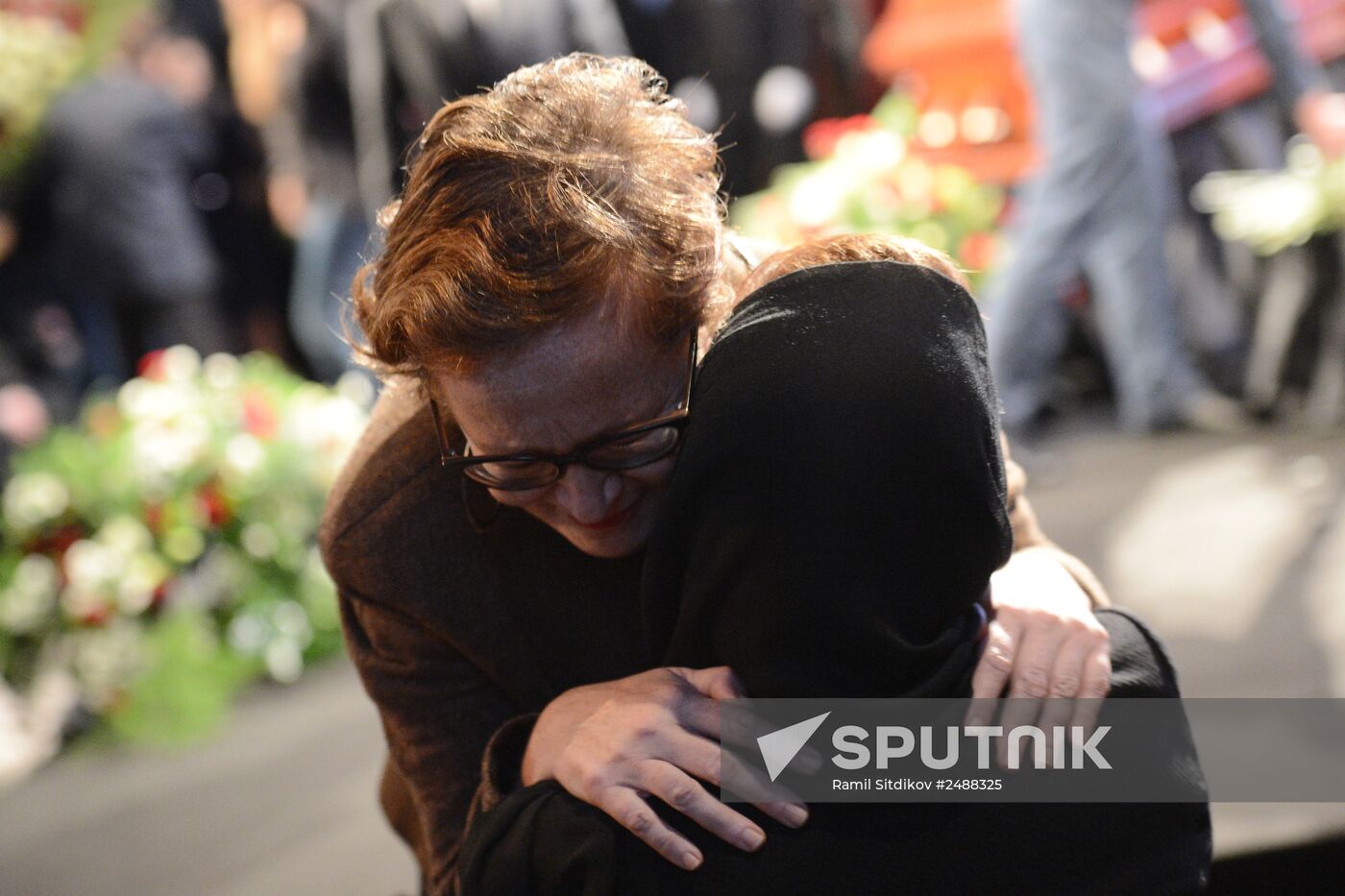 Mourning ceremony for Andrei Stenin at Rossiya Segodnya
