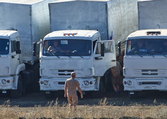 Trucks that may be part of second convoy for Ukraine in Rostov Region