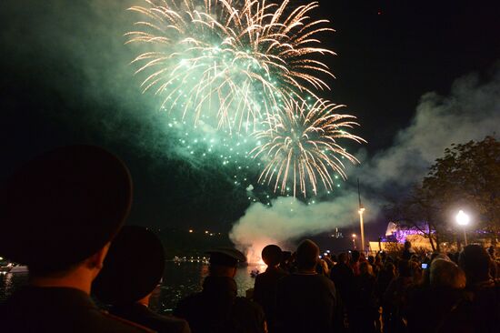 Fireworks on Moscow City Day