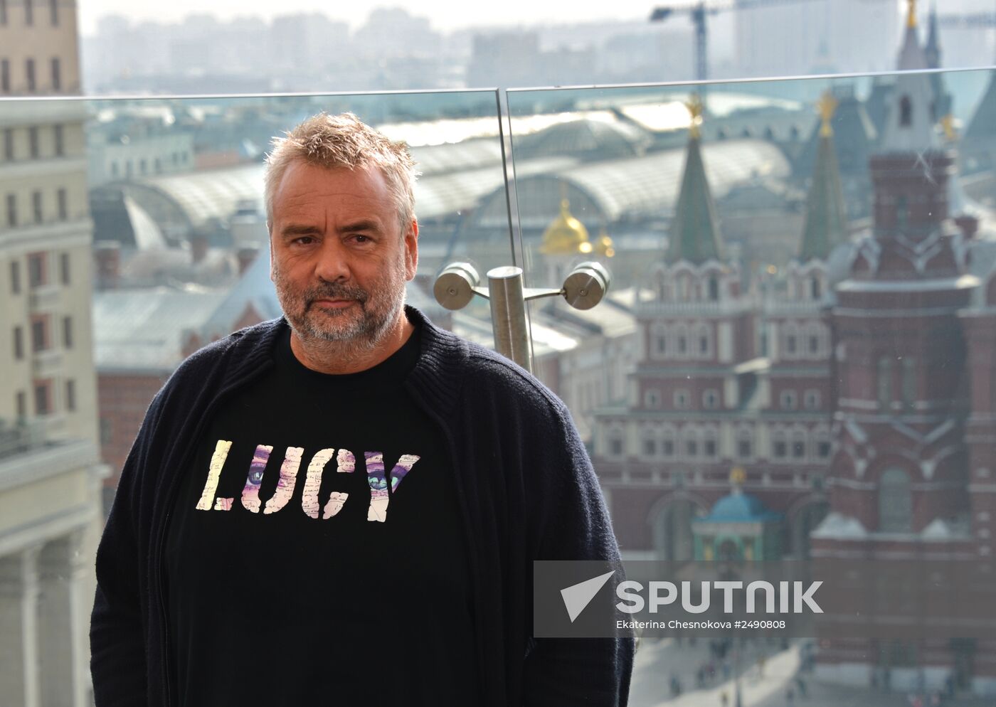 Luc Besson presents his movie Lucy in Moscow