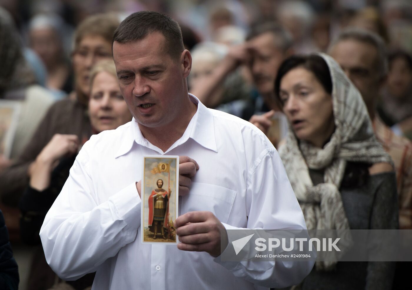 Cross processon in honor of St. Alexander Nevsky in St. Petersburg