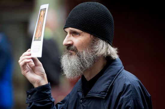 Cross processon in honor of St. Alexander Nevsky in St. Petersburg