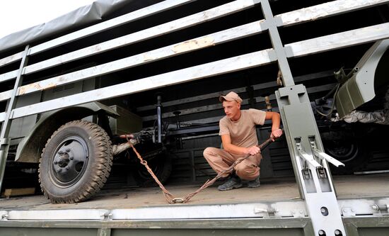 Second humanitarian aid convoy in Donetsk, Rostov Region
