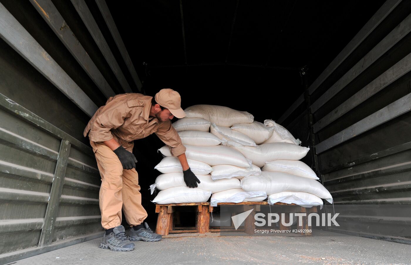 Second humanitarian aid convoy in Donetsk, Rostov Region